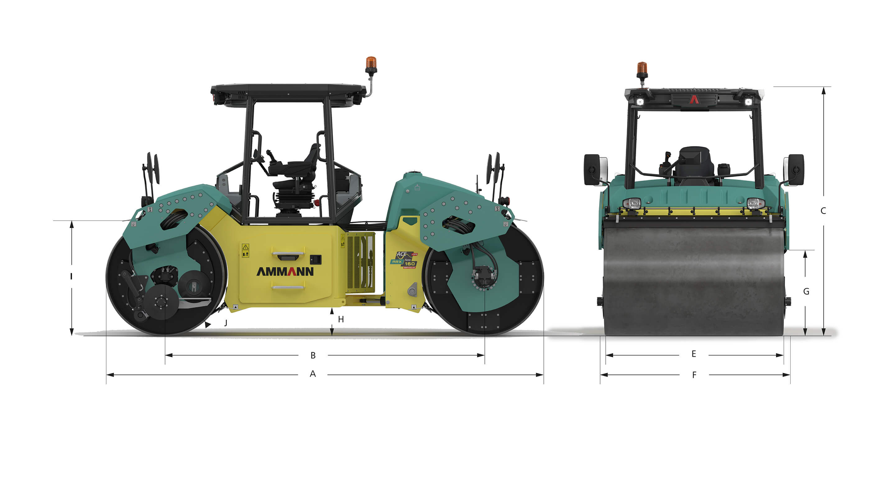 Ammann ARX 160 dimensions