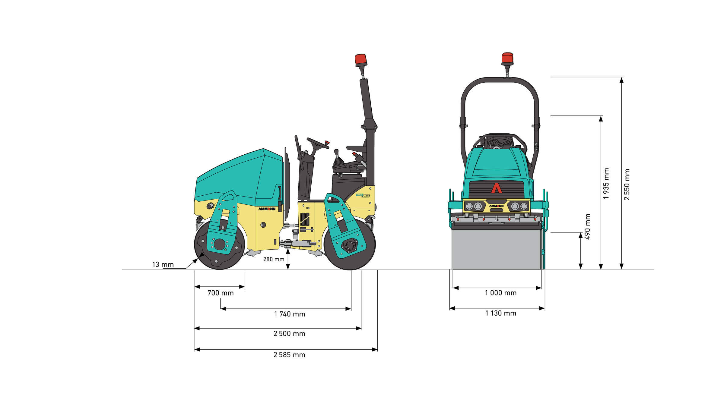Ammann ARX 23-2 dimensions