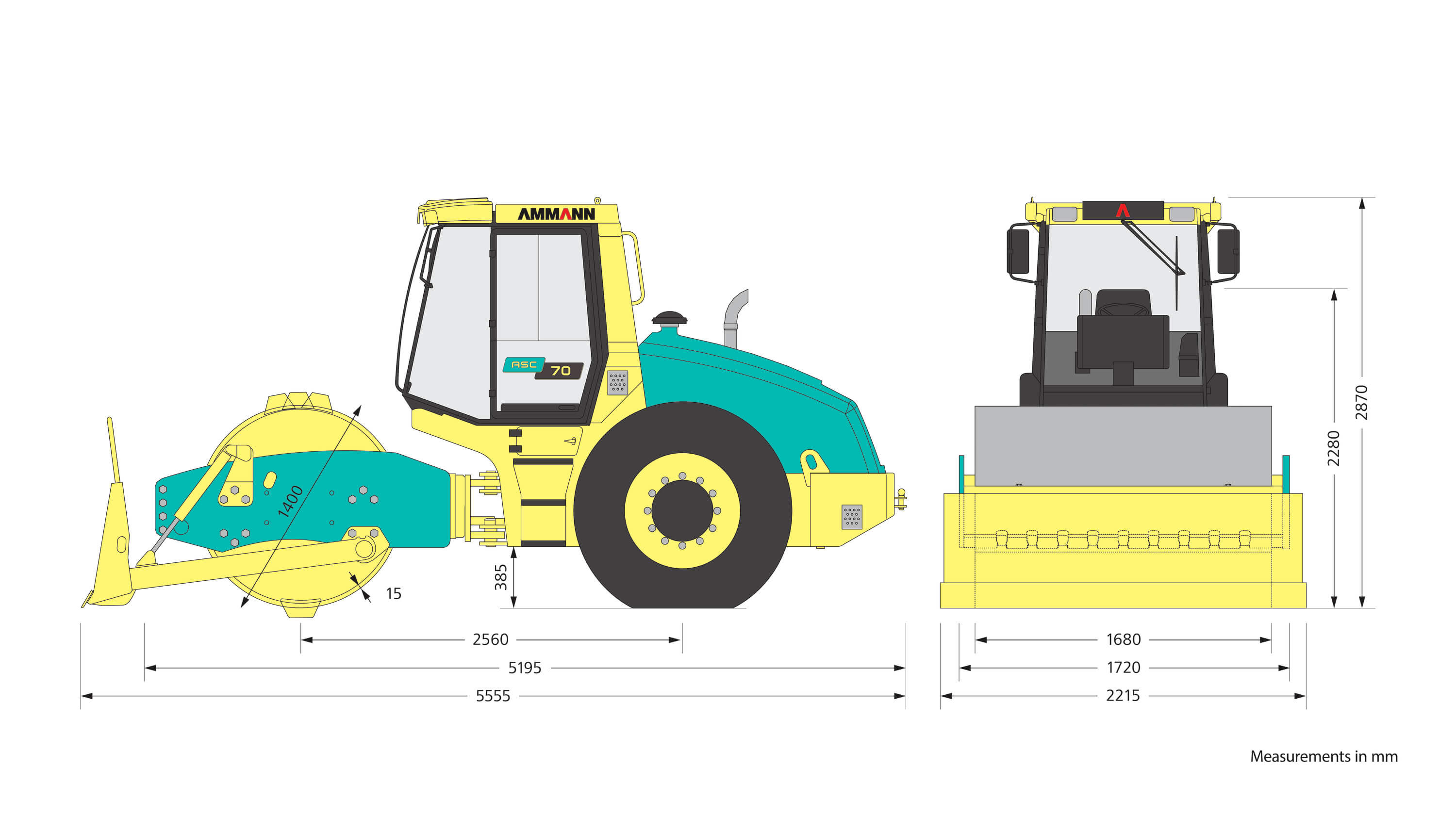 Ammann ASC 70 dimensions